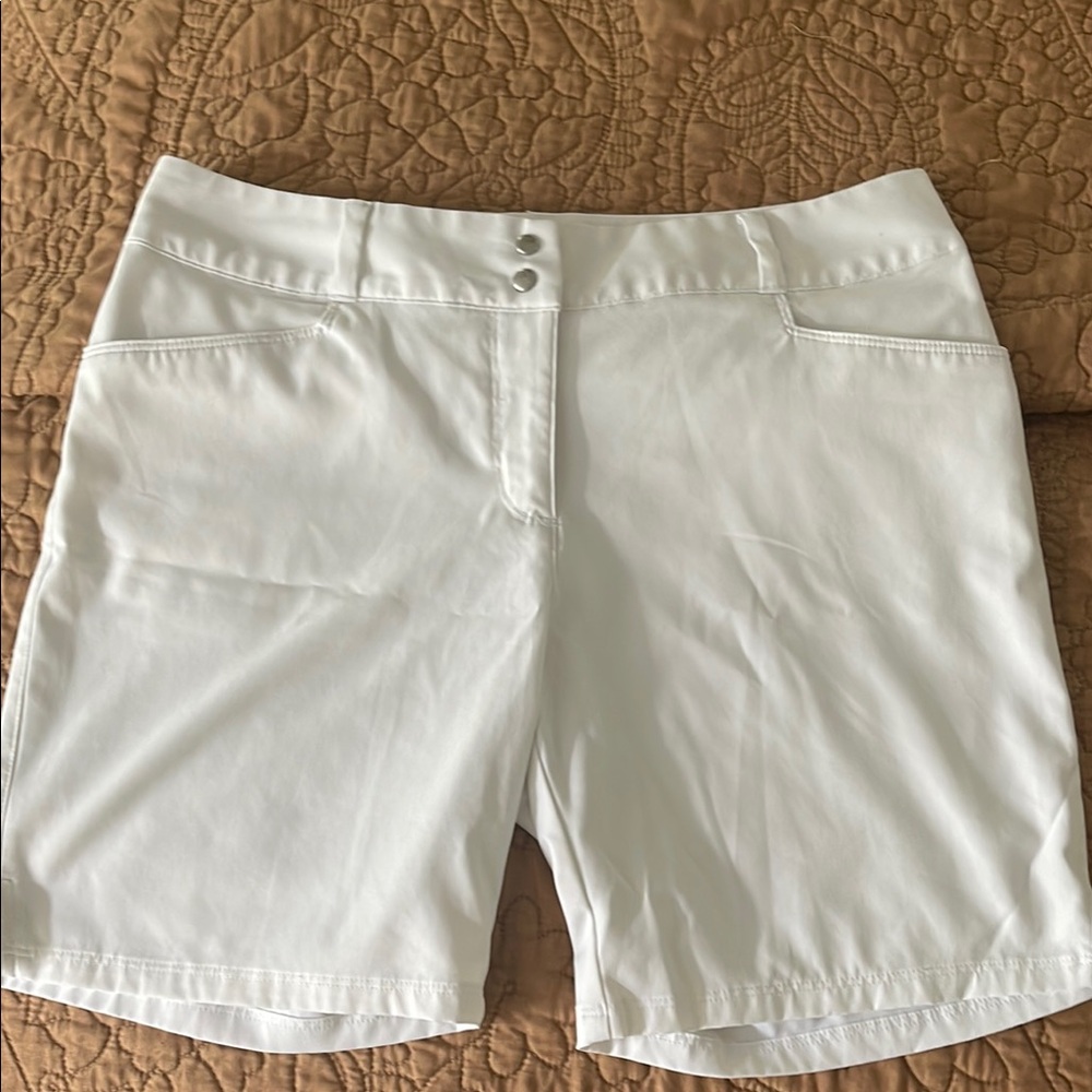 Women's Adidas White Golf Shorts - size 6